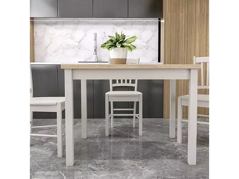 Table à manger 120 x 68 cm bois clair et cachemire VELMAZ6