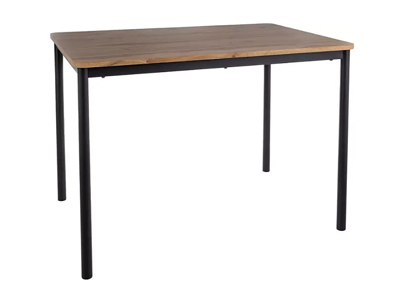 Table à manger compacte en chêne avec pieds noirs SMILEY