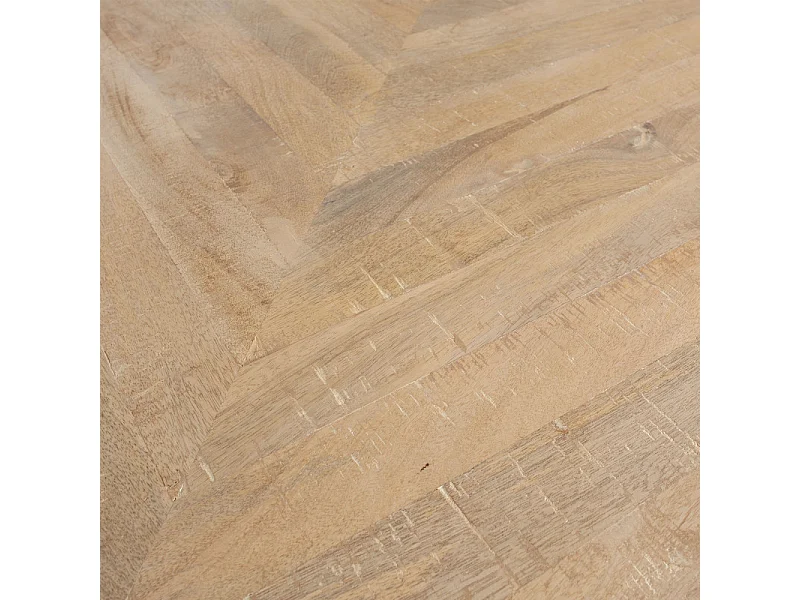 Table à manger 200x90cm en bois et métal noir PUPULE