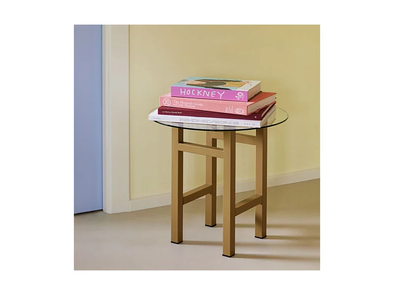 Table d'appoint design vitrée ENNEA