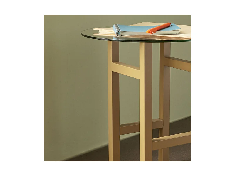 Table d'appoint design vitrée ENNEA