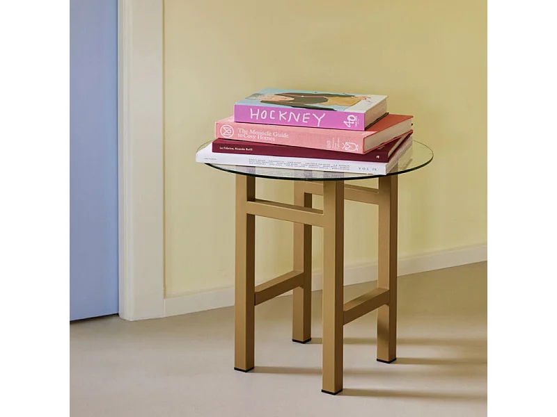 Table d'appoint design vitrée ENNEA