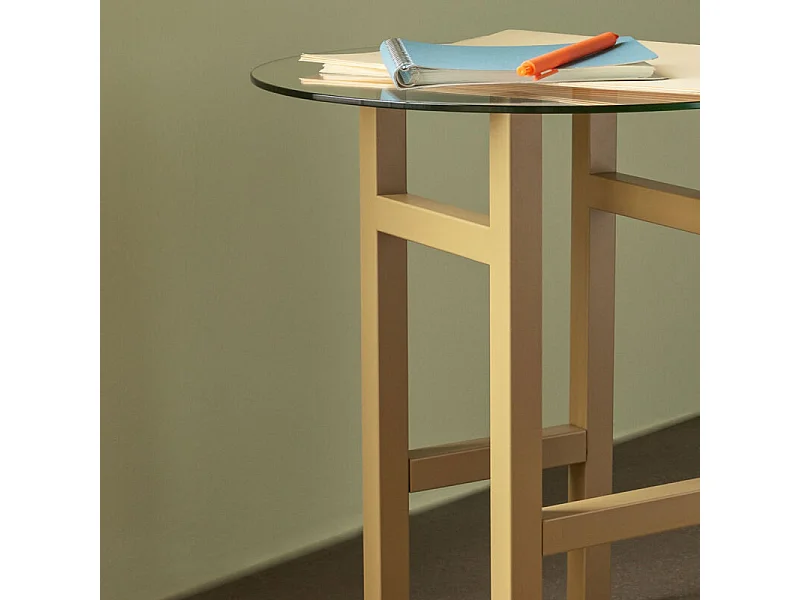 Table d'appoint design vitrée ENNEA