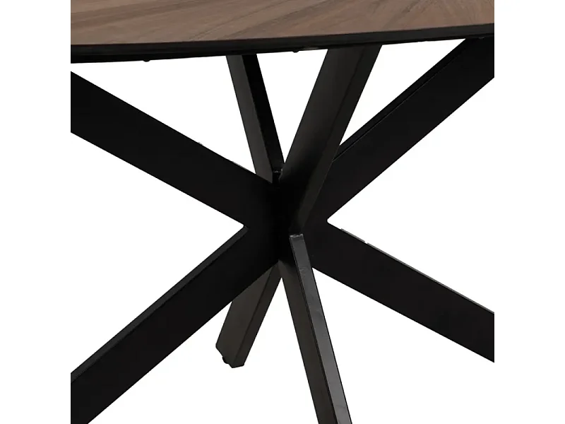 Table à manger 178 cm MDF naturel et pied noir SYLVORA