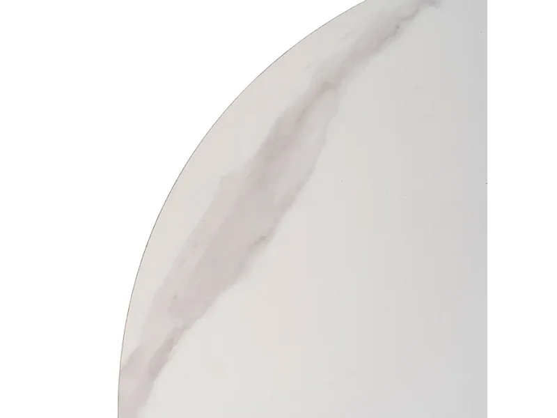 Table à manger ovale blanche 180 cm, pied rainuré central et base noire chic – INDIG