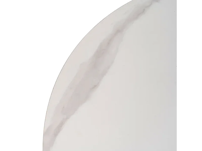 Table à manger ovale blanche 180 cm, pied rainuré central et base noire chic – INDIG