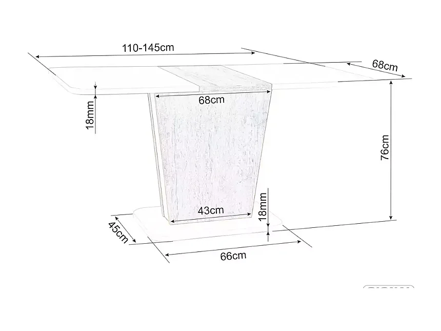 Table à manger extensible design chêne et cachemire ELIANDRAZ