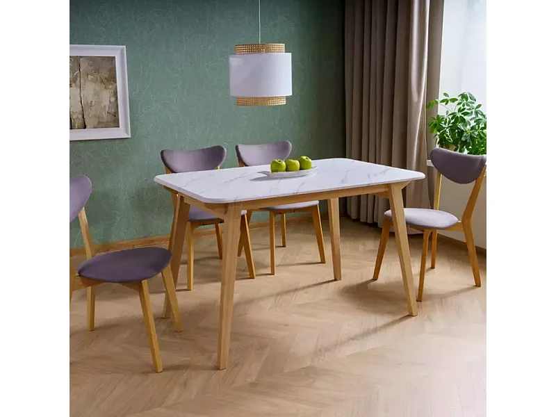 Table repas rectangulaire 6 pers style nordique bois clair VINTERIAZ