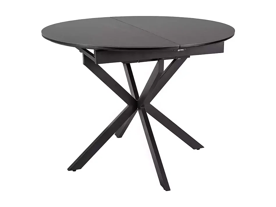 Table repas 140 cm extensible céramique noire pied métal 8 personnes BOREALIZ4