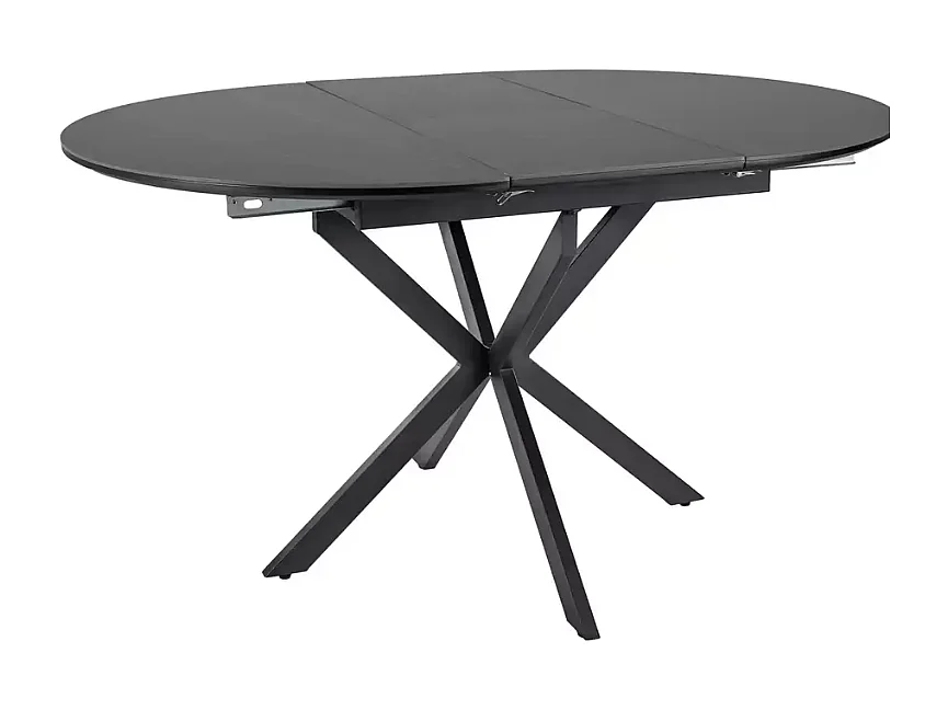 Table repas 140 cm extensible céramique noire pied métal 8 personnes BOREALIZ4