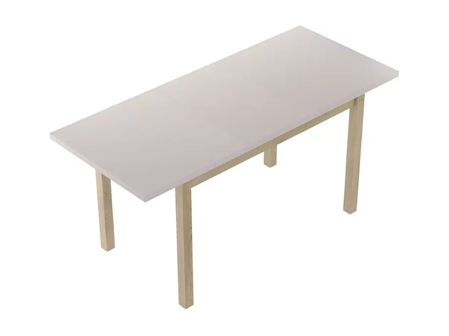 Table à manger extensible 90/125 cm crème/chêne VELMAZ