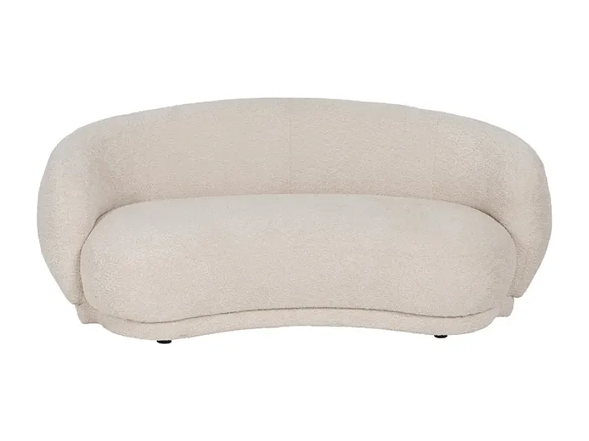 Canapé 2 places galbé en tissu beige CYMÉLIA