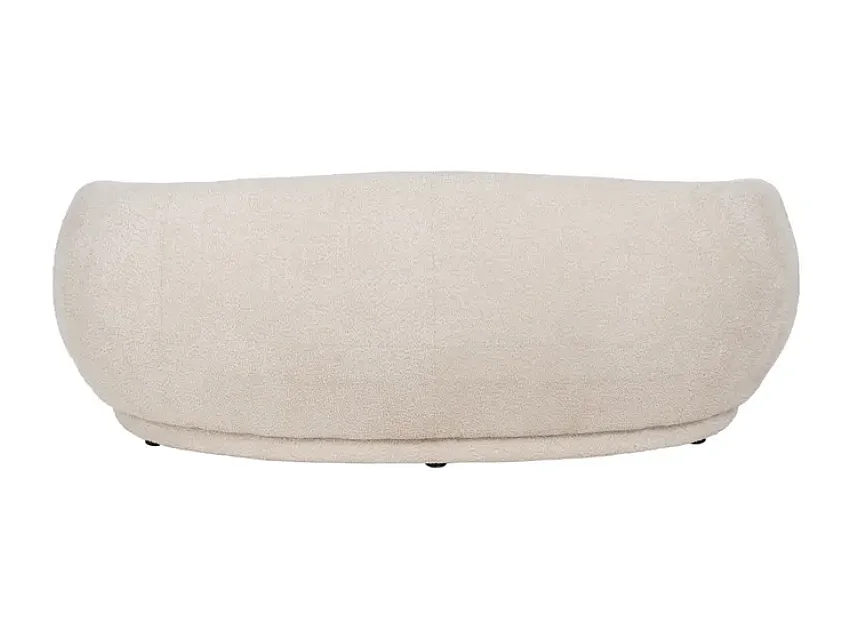 Canapé 2 places galbé en tissu beige CYMÉLIA