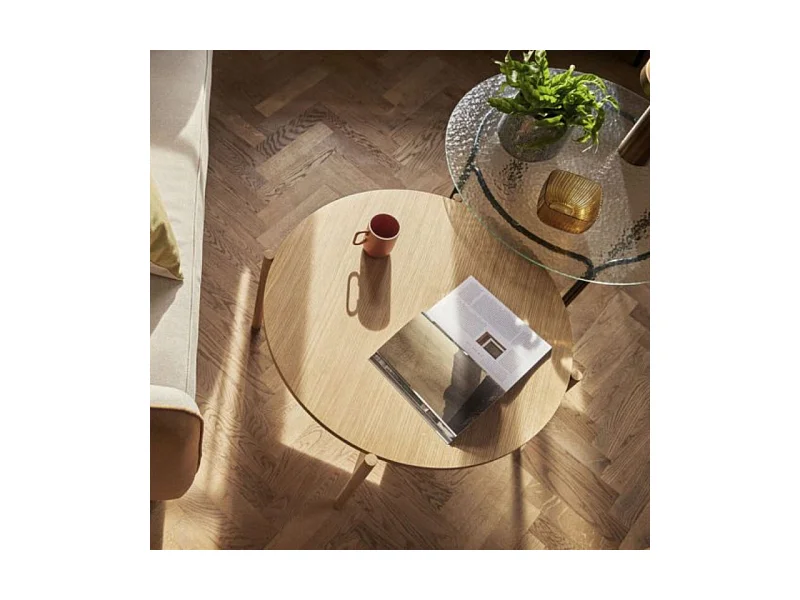 Table basse noire vitrée OGYA