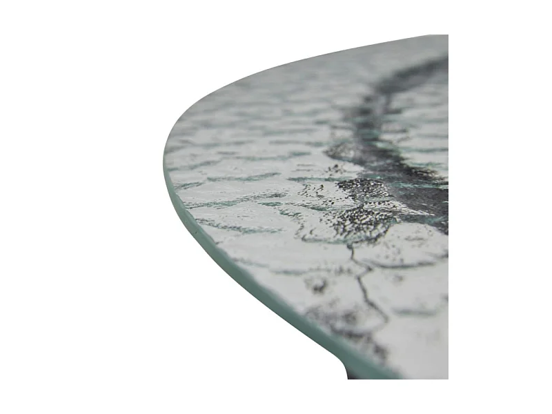 Table basse noire vitrée OGYA