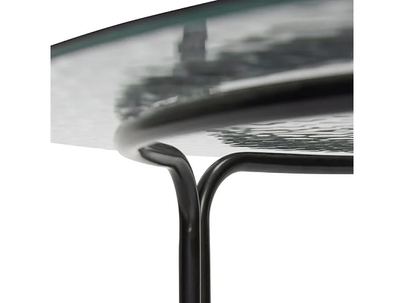 Table basse noire vitrée OGYA