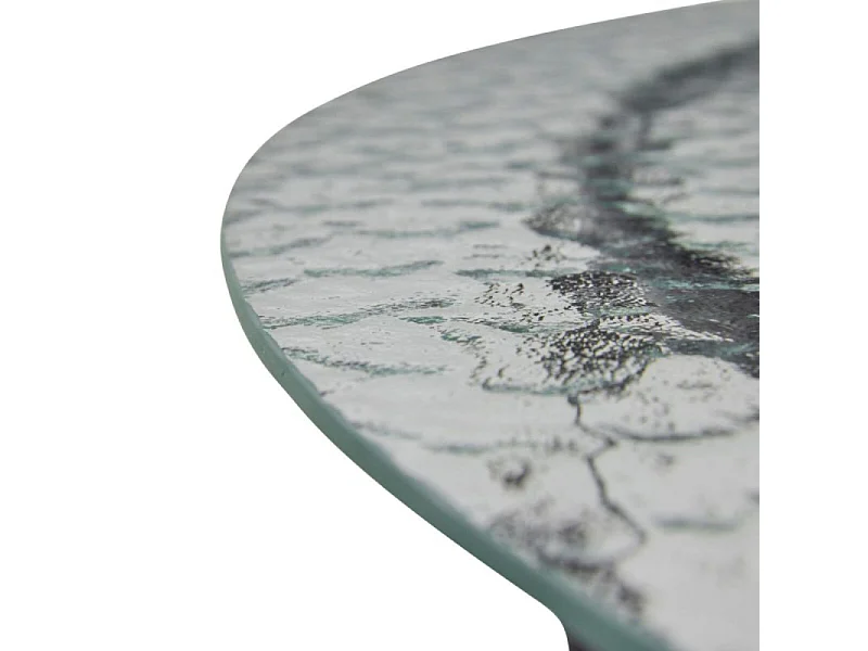 Table basse noire vitrée OGYA