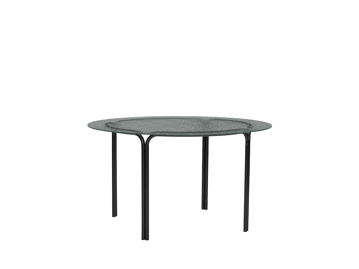 Hübsch Table basse Ronde Verre Noir ORBIT
