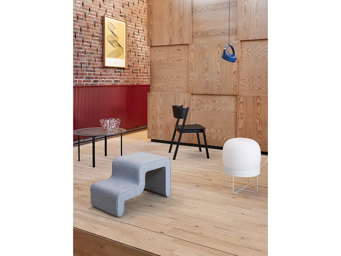 Hübsch Table basse Ronde Verre Noir ORBIT