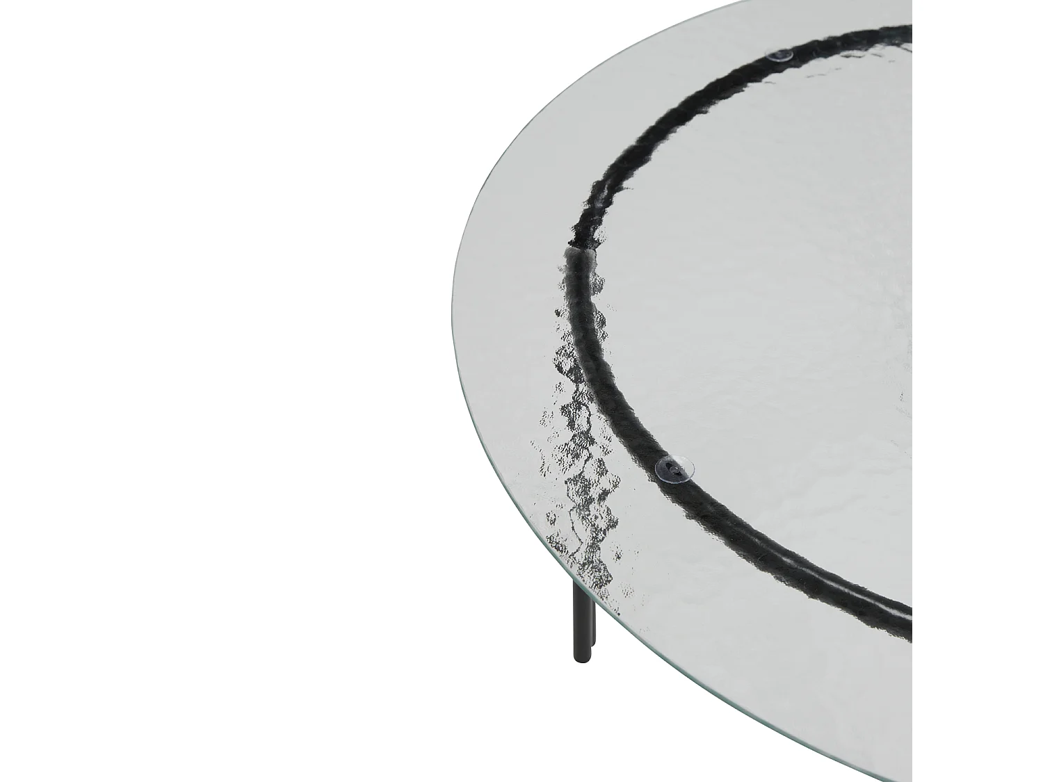Hübsch Table basse Ronde Verre Noir ORBIT
