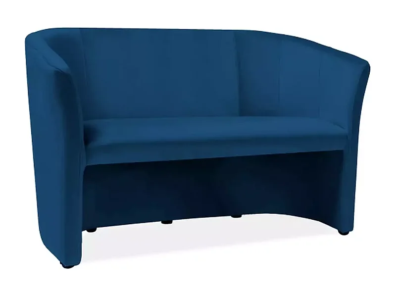 Canapé cabriolet SITTON velours bleu 2 places confort