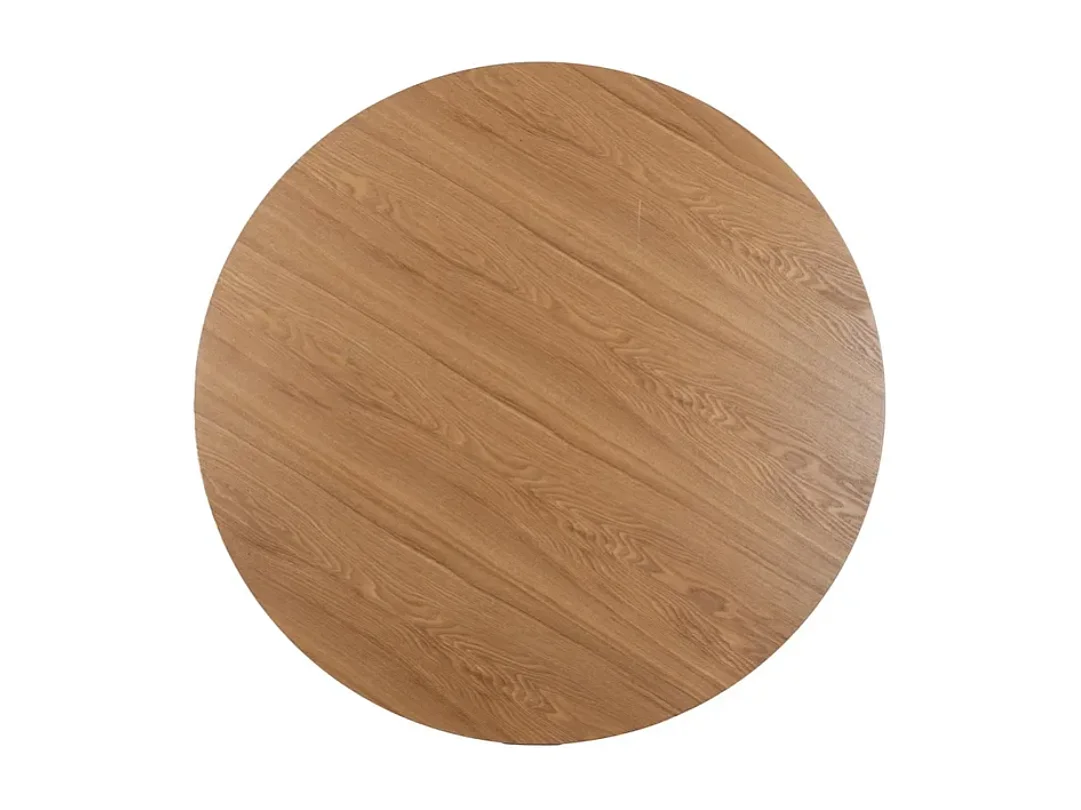 Table à manger ronde 120 cm placage bois et base conique RIZEA