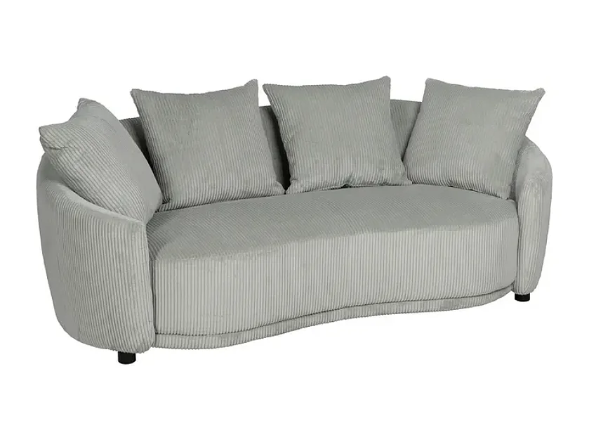 Canapé 3 places tissu glace côtelé avec coussins SOLINCA