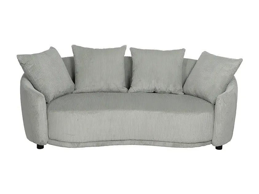 Canapé 3 places tissu glace côtelé avec coussins SOLINCA
