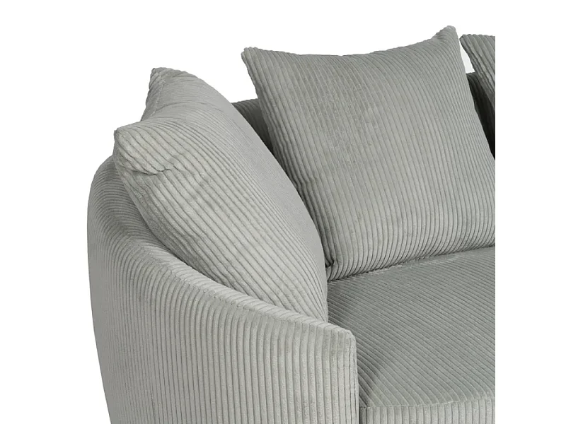 Canapé 3 places tissu glace côtelé avec coussins SOLINCA