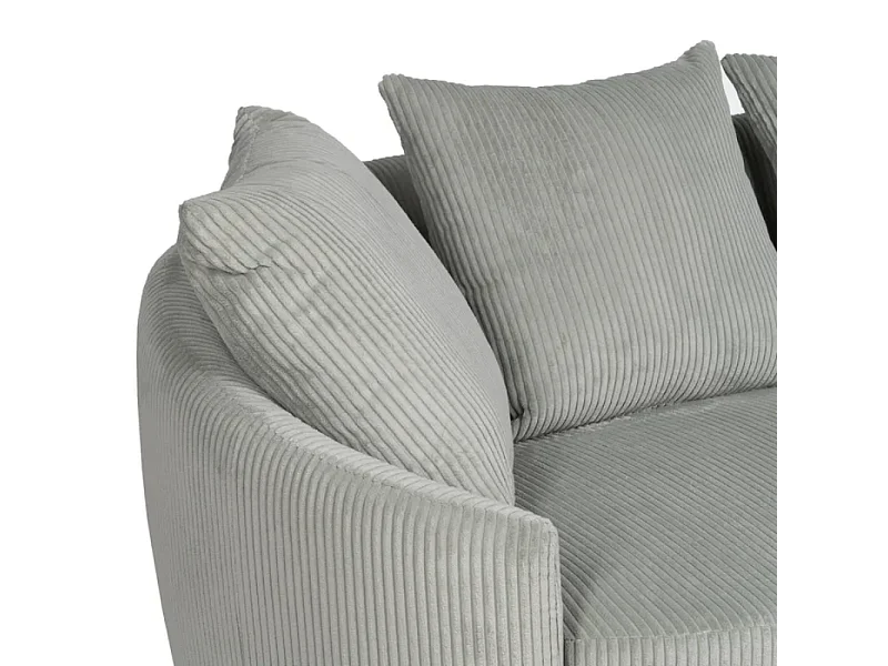 Canapé 3 places tissu glace côtelé avec coussins SOLINCA