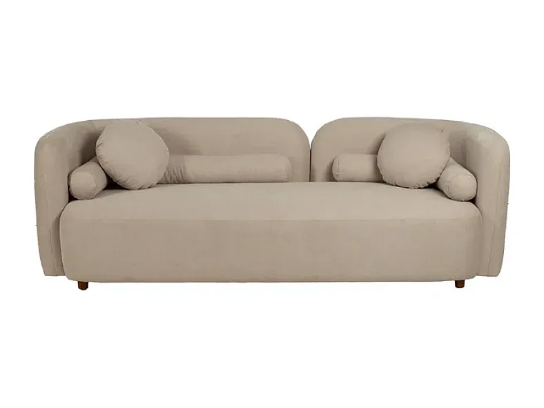 Canapé 3 places galbé avec coussins déco MORESIA