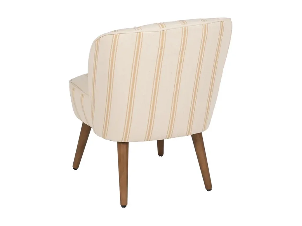 Fauteuil CELARINE rayures miel bois hévéa