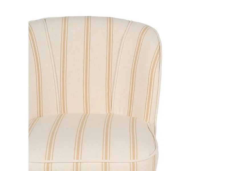 Fauteuil CELARINE rayures miel bois hévéa