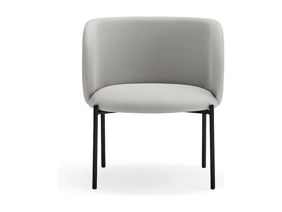 Fauteuil design arrondi en tissu pieds métal noir MOGI