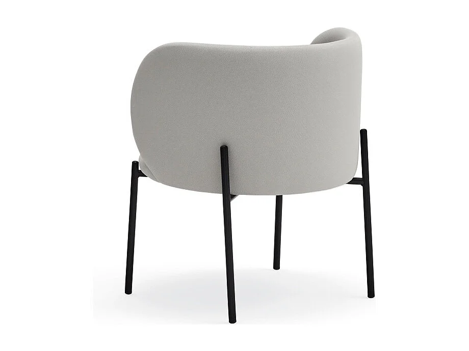 Fauteuil design arrondi en tissu pieds métal noir MOGI