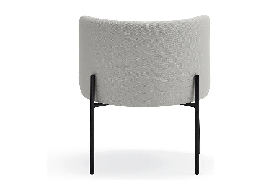 Fauteuil design arrondi en tissu pieds métal noir MOGI