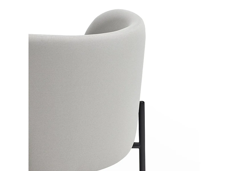 Fauteuil design arrondi en tissu pieds métal noir MOGI