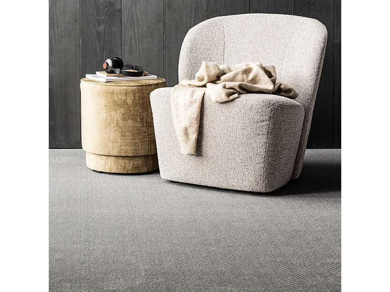 Fauteuil moderne en tissu gris clair SIMON