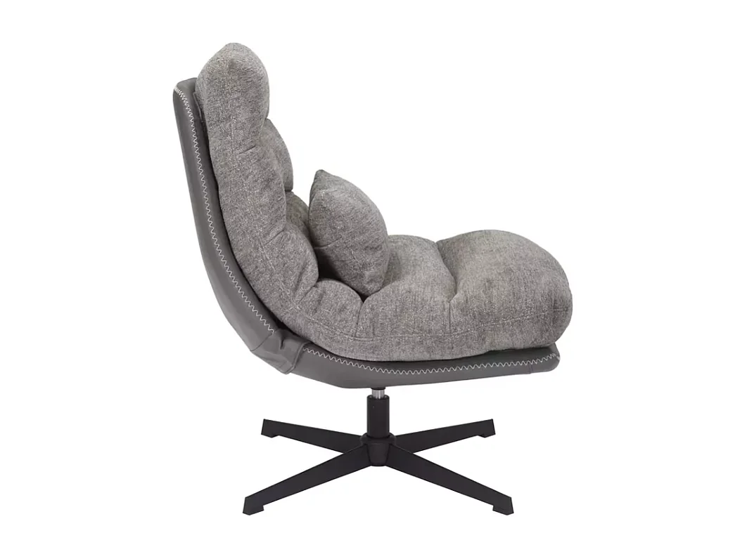 Fauteuil pivotant à 360° en éco-cuir sans accoudoirs gris SOURDATE