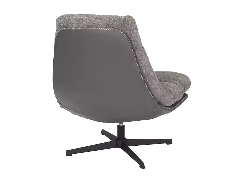 Fauteuil pivotant à 360° en éco-cuir sans accoudoirs gris SOURDATE