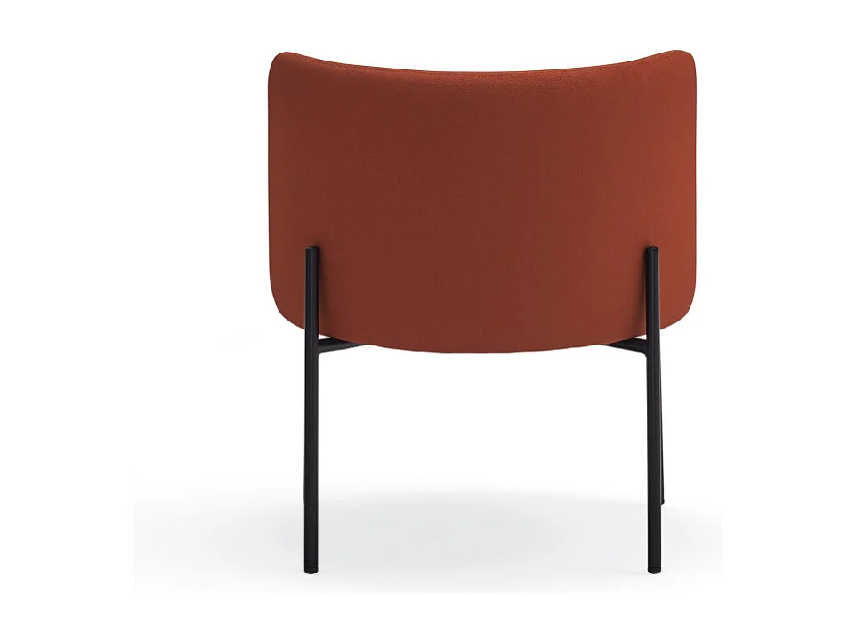 Fauteuil design arrondi en tissu pieds métal noir MOGI