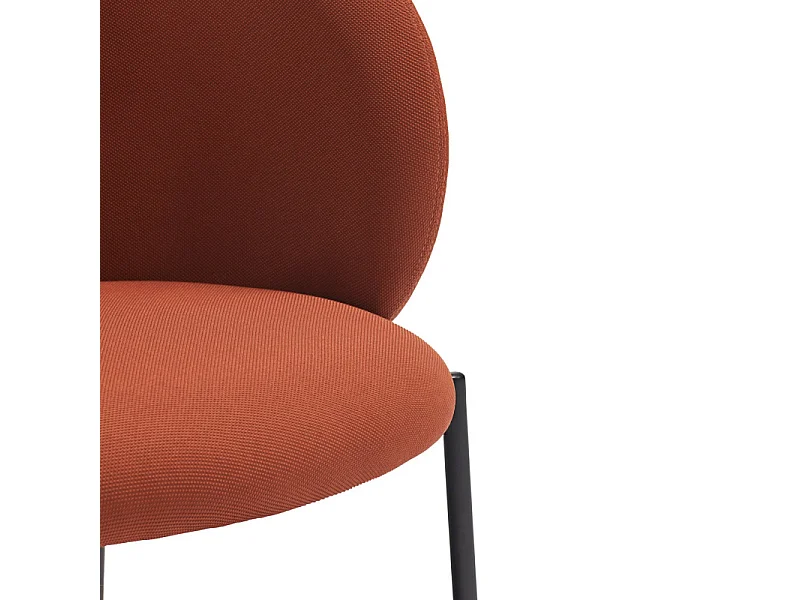 Fauteuil design arrondi en tissu pieds métal noir MOGI