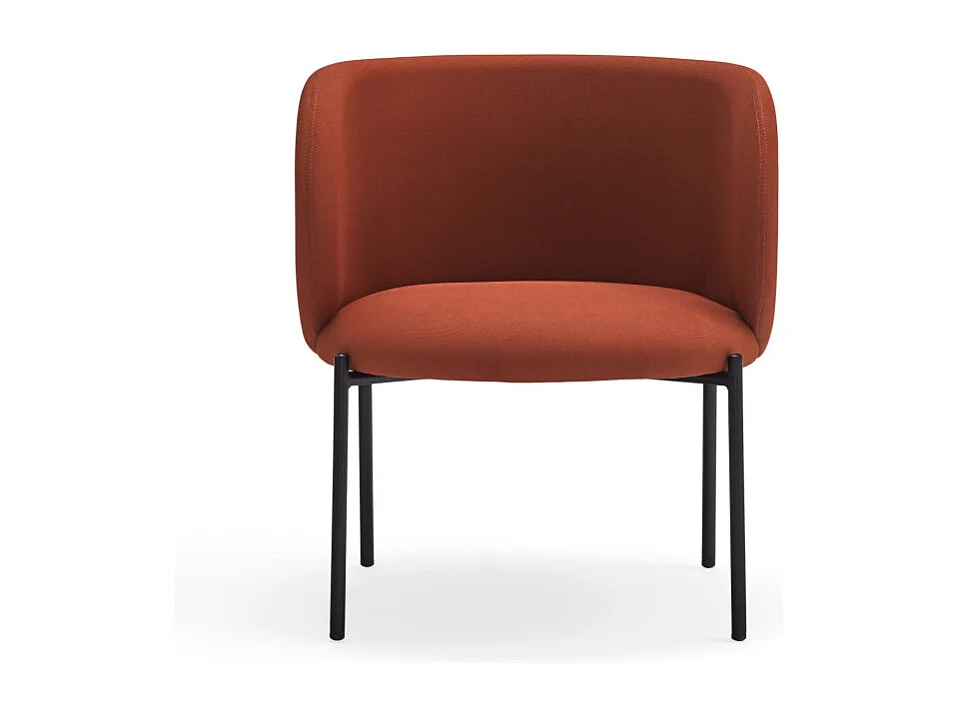 Fauteuil design arrondi en tissu pieds métal noir MOGI