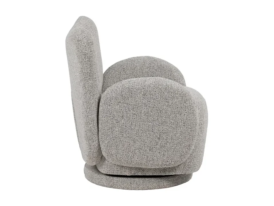 Fauteuil marbré beige pivotant rondeur généreuse confort cosy IRIDELLE