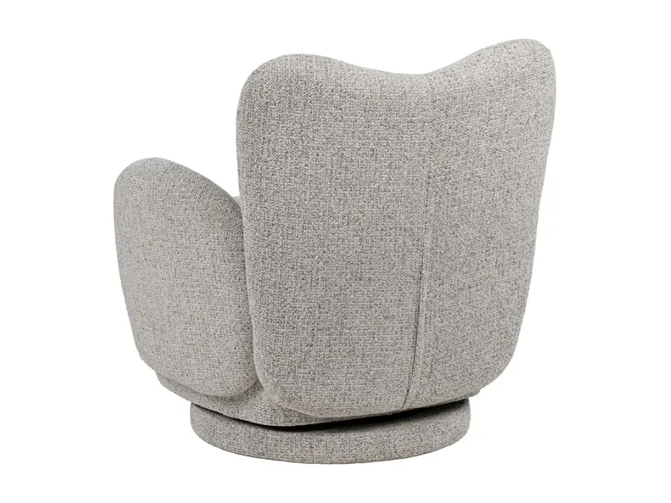 Fauteuil marbré beige pivotant rondeur généreuse confort cosy IRIDELLE