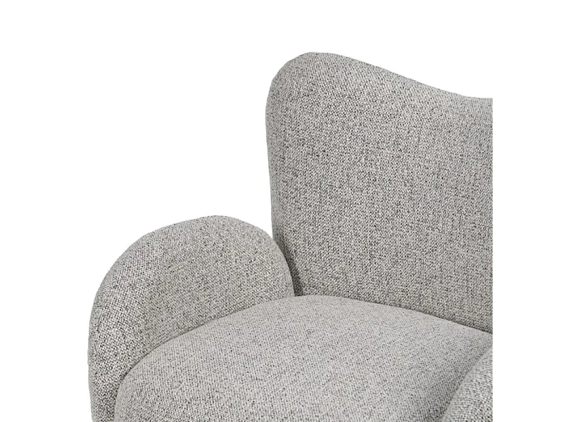 Fauteuil marbré beige pivotant rondeur généreuse confort cosy IRIDELLE