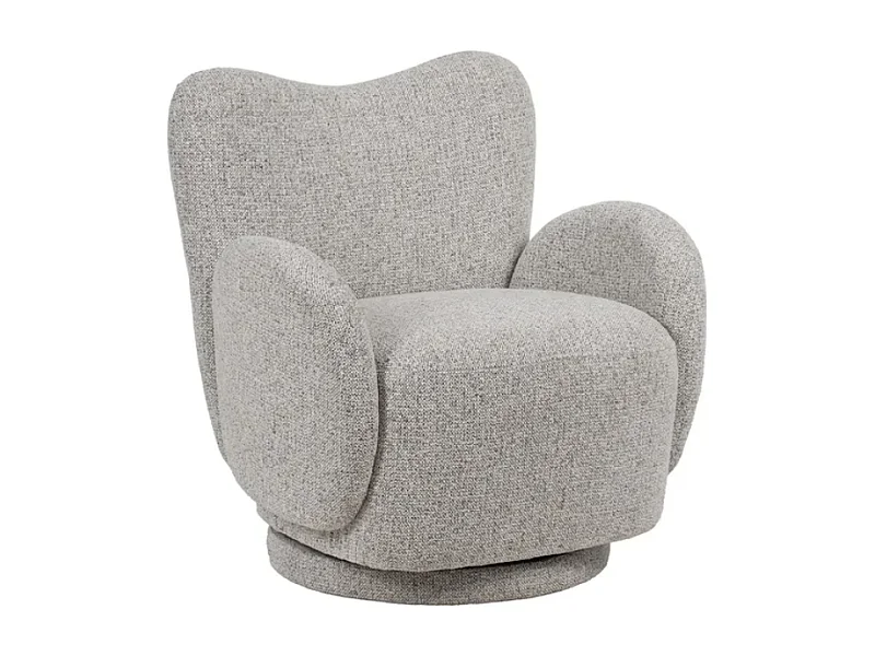Fauteuil marbré beige pivotant rondeur généreuse confort cosy IRIDELLE