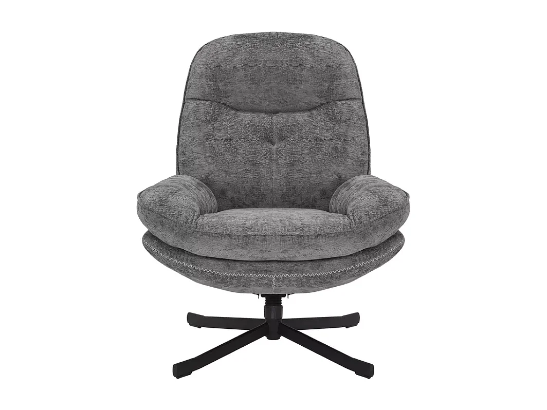 Fauteuil pivotant à 360° en tissu moelleux sans accoudoirs gris NALAK