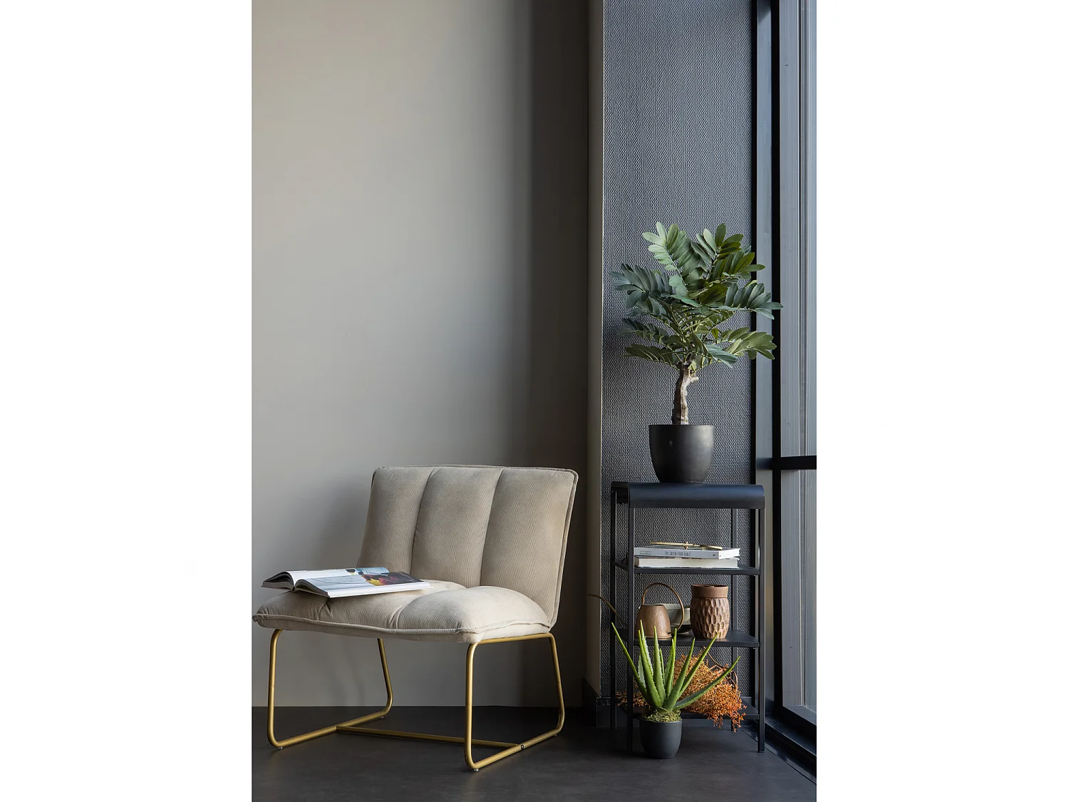 Fauteuil en velours côtelé FIE