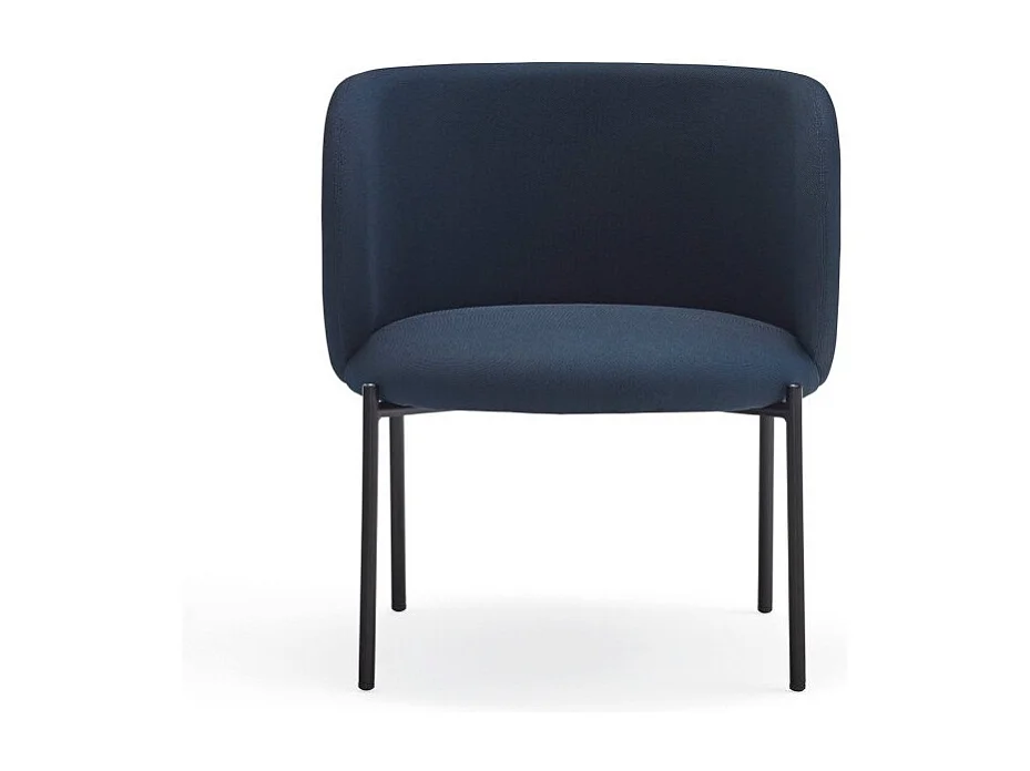 Fauteuil design arrondi en tissu pieds métal noir MOGI